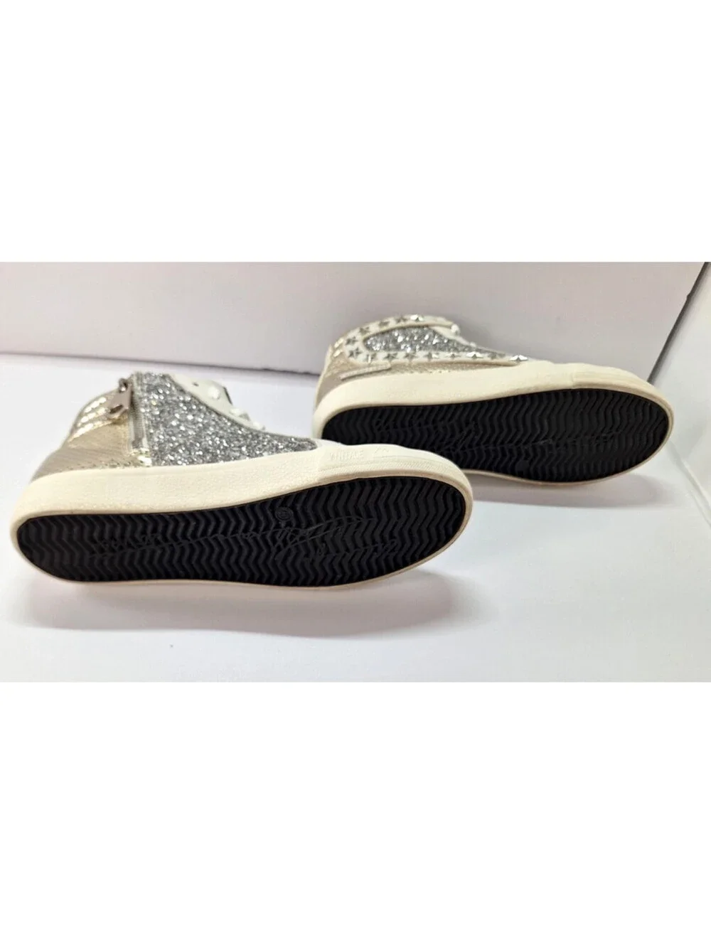 Vintage Havana Bailey High- Top High Gold & Silver Sneakers Coquette Glam Rock